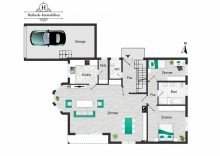 Grundriss EG Sch�nes Ein- bis Zweifamilienhaus von Weber mit Sauna, Garage und Vollkeller