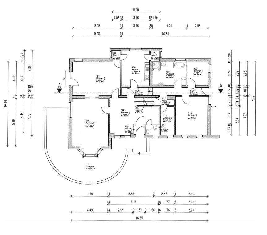 Grundriss EG Zweifamilienhaus Zeuthen