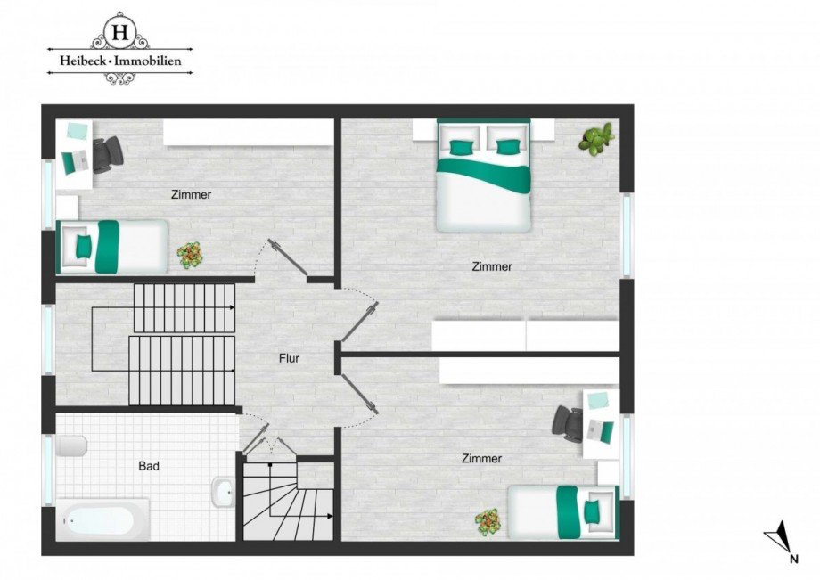 Grundriss OG Reihenmittelhaus Wustermark