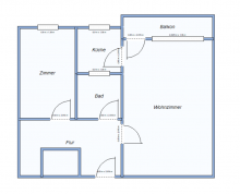 Grundriss Frisch renovierte 2-Zimmer Erdgeschosswohnung mit Balkon