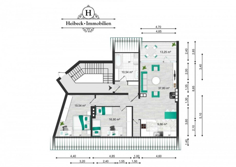 Grundriss Dachgeschosswohnung Berlin