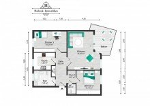 Grundriss Sehr h�bsche 3-Zimmer Eigentumswohnung mit Balkon und Tiefgarage