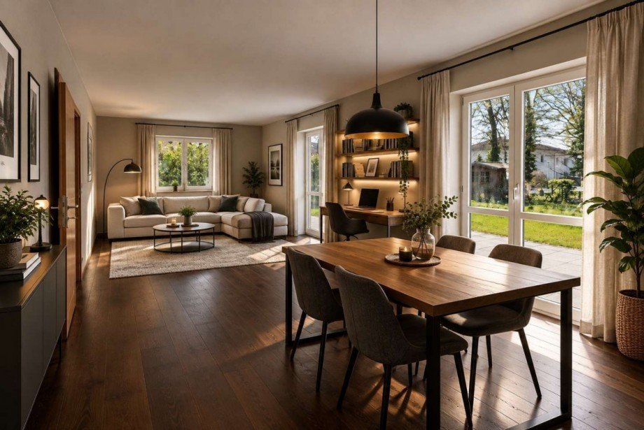 Wohnzimmer virtualisiert Einfamilienhaus Brieselang