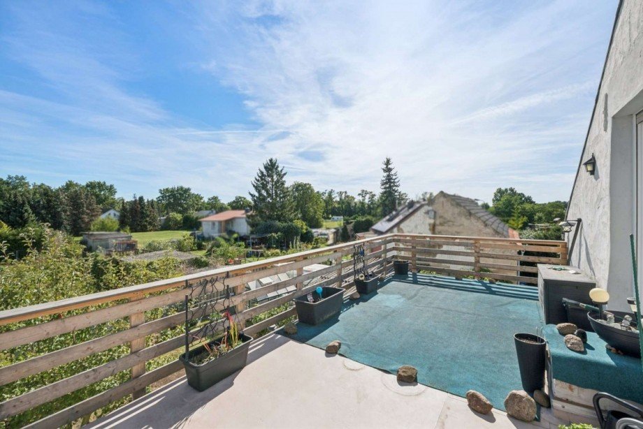 Dachterrasse mit Ausblick Einfamilienhaus Roskow