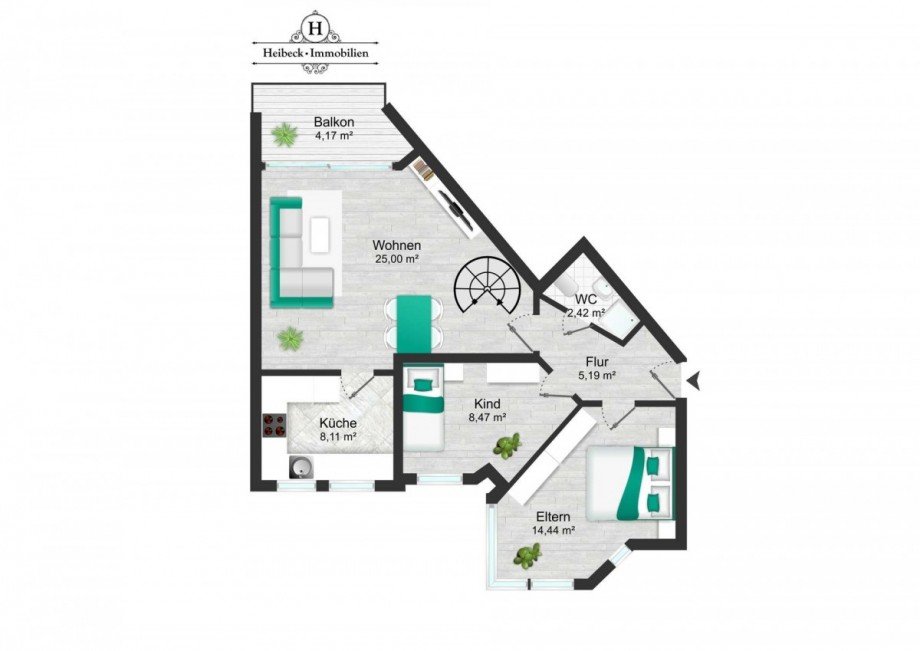 Grundriss Hochparterre Maisonettewohnung Berlin