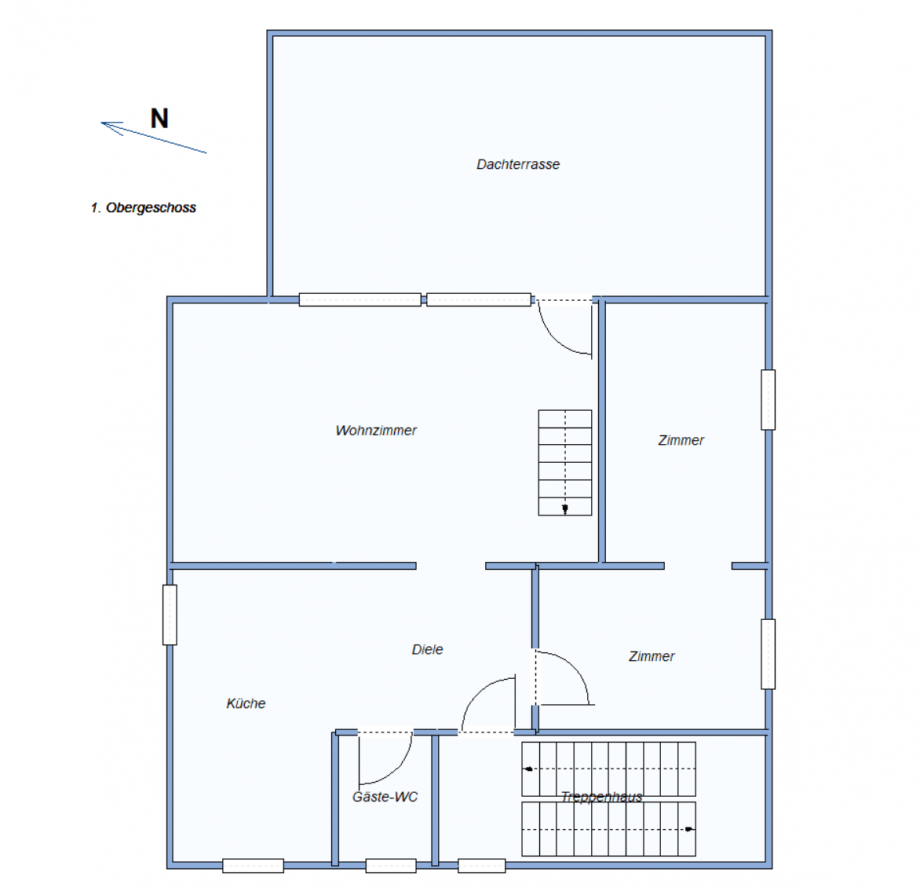 Grundriss 1.OG Maisonettewohnung Berlin