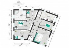 Grundriss Familienfreundlicher Bungalow mit Pool in idyllischer Lage