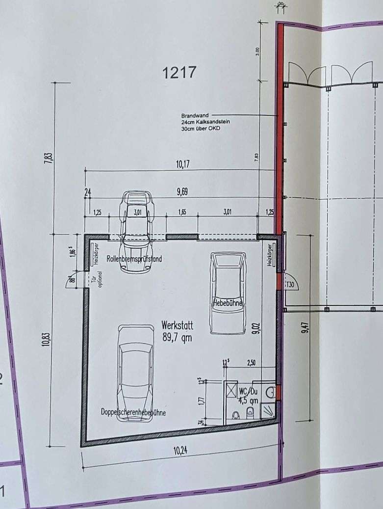 Grundriss Werkstatt Falkensee