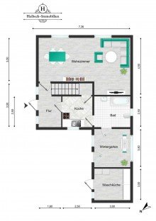 Grundriss EG Saniertes Einfamilienhaus mit Garage auf gro�em Grundst�ck in Haveln�he